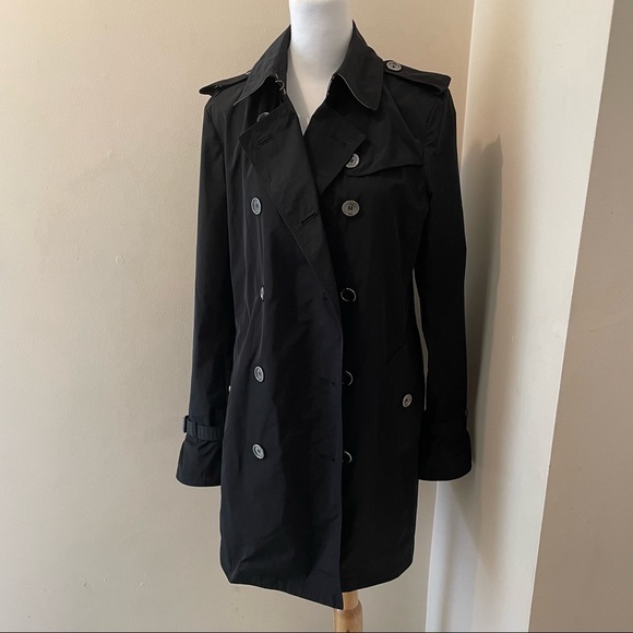 Burberry Brit women’s black Rain coat Size US 10 - Picture 3 of 9